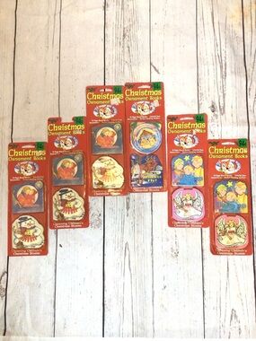 Vintage 1993 Christmas Ornament Books Lot 12 Mini Board Books Sealed Holiday